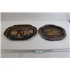 Image 1 : Chinese-Inspired Tray - 16 1/4" x 13 1/4", Puerto Rico Tray - 13 3/4" x 13 3/4"