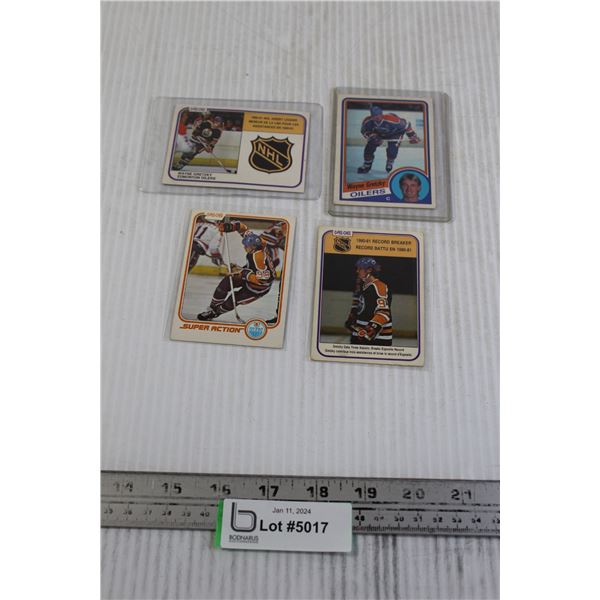 (4) Early 1980s Wayne Gretzky OPC Hockey Cards