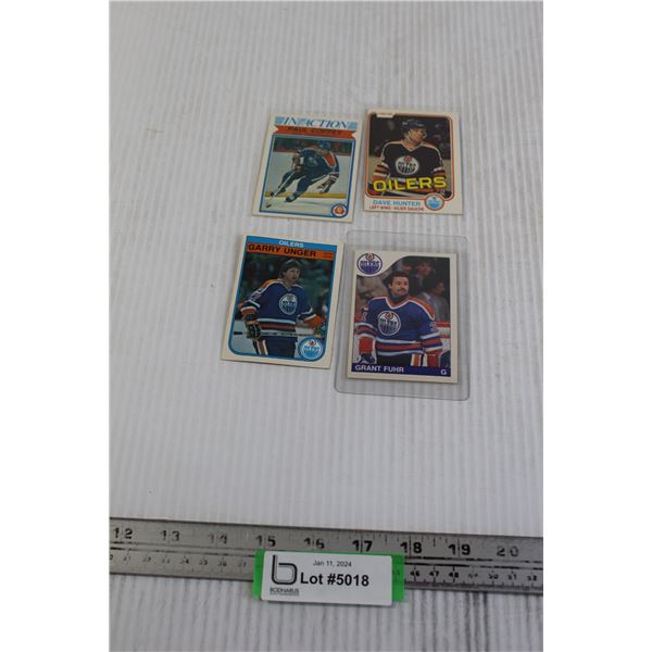 (4) Early 1980s Assorted Edmonton Oilers OPC Hockey Cards