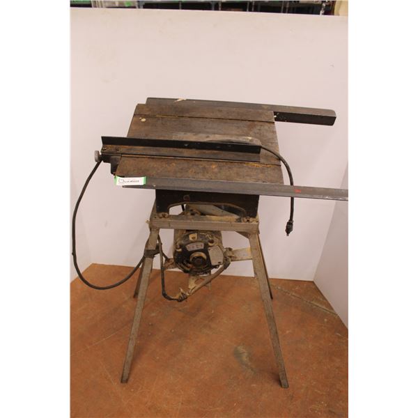 *Vintage Table Saw on Cast Iron Stand - Not Running But Has Motor