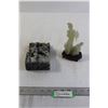 Image 1 : (2) Asian-Inspired Jade and Stone Decor Pieces