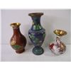 Image 3 : (3) Small Decorative Vases, Ashtray, Spice Jar