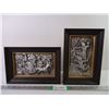 Image 1 : (2) Orient Themed Framed Metal Repousse Panel Pictures