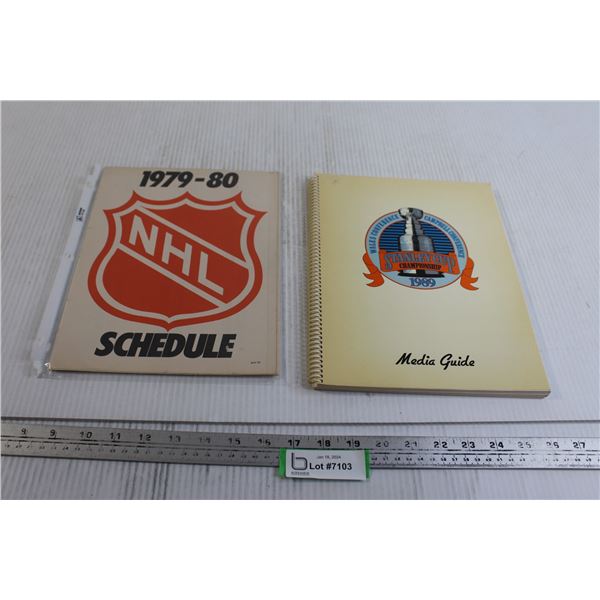 1988-89 NHL Stanley Cup Championship Media Guide with Tea Playoff Histories from 1927-1988, 1979-80 