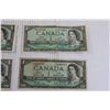 Image 3 : ^ (4) Canadian 1954 $1 Bills