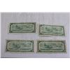 Image 4 : ^ (4) Canadian 1954 $1 Bills