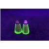 Image 1 : Uranium Glass Salt and Pepper Shakers