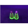 Image 3 : Uranium Glass Salt and Pepper Shakers