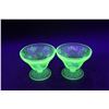 Image 1 : (4) Uranium Glass Sherbert Dishes - 2 Different Styles