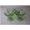 Image 2 : (4) Uranium Glass Sherbert Dishes - 2 Different Styles