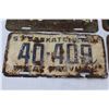 Image 4 : (4) Antique Saskatchewan License Plates - (2) 1956, 1957, 1959