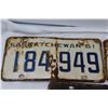 Image 2 : (3) Antique Saskatchewan License Plates - 1960, (2) 1961
