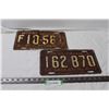 Image 1 : (2) Antique Saskatchewan License Plates - 1954