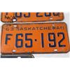 Image 3 : (5) Antique Saskatchewan License Plates - (4) 1963, 1962