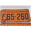 Image 4 : (5) Antique Saskatchewan License Plates - (4) 1963, 1962