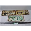 Image 1 : (3) Antique Saskatchewan License Plates - (2) 1961, 1964