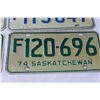 Image 2 : (2) Pairs of Antique Saskatchewan License Plates - (2) 1972, (2) 1974