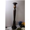 Image 2 : Extra Tall Wooden Candle Stand -32" x 6", (17) Artificial Flower Bunches in Various Colors