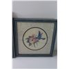 Image 2 : (3) Floral Cross-stitch Pictures in Wooden Frame - 15"x12", 12"x12"