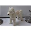 Image 2 : Poodle Statue Made in England, (2) Glass Candleholders