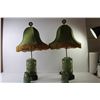 Image 2 : (2) Vintage Asian Inspired Carved Lamps