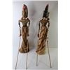 Image 4 : (2) Vintage Asian Themed Pole Puppets