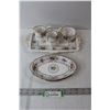 Image 1 : Royal Albert Petit Point Pattern China - (2) Oval Dishes, Tray, (2) Creamers, Sugar Bowl