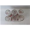 Image 5 : (6) Hazel Atlas Red Rose Picket Fence Drinking Glasses w/ Caddy