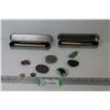 Image 1 : (2) Metal & Wood Pens in Cases - Polished Stones
