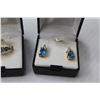 Image 3 : Pear Shaped Glass Blue Topaz Ring & Earrings (size 8)