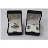 Image 4 : Pear Shaped Glass Blue Topaz Ring & Earrings (size 8)