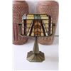 Image 3 : Party Lite Tealight Stained Glass Holder, (2) Clay Vases - 14" Tall
