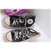Image 2 : Converse Chuck Taylor Size 8 Shoes, North Face Purple Backpack - Has Scent