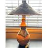 Image 1 : Vintage Ceramic/Metal Table Lamp with Decorative Metal Shade 24H x 17W