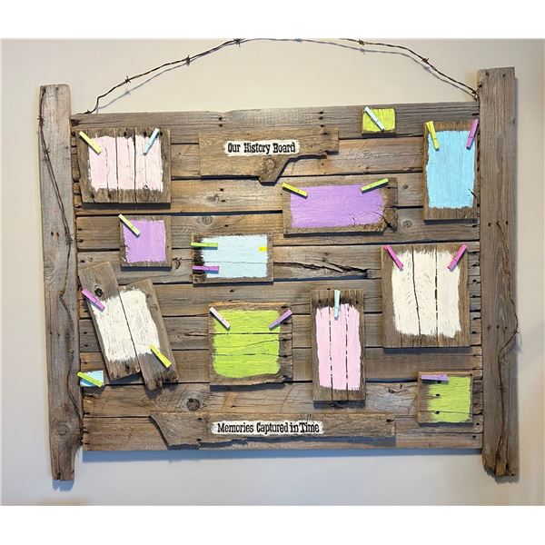 Hand Made Wooden Our History Board 38H x 52W Local Artist