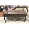 Image 1 : Modern Wood/Metal Shoe Rack/Bench with Lid for Storage 24H x 36L x 16D