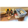 Image 1 : Rubbermaid Bin with Lid Contains Shoe Care and Polishing Items, Spray Protectors, and More