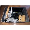 Image 1 : Storage Bin All Contents Included Electronics, DVD Player, Antenna, Cords, Remotes and More