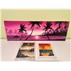 Image 1 : Decorative Wall Art Hawaiian Themed 1 Painting & 2 Tile Art Pieces Measurements in Description