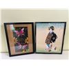 Image 1 : 2 Art Pieces, Butterfly Theme in Frame Ecuador 17H x 13L & Geisha Girl Japanese Woman 17H x 15W