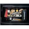 Image 1 : Misc Tools In Mastercraft Storage Bin includes Sander, Battery Tester, Vintage Drill Bits and More