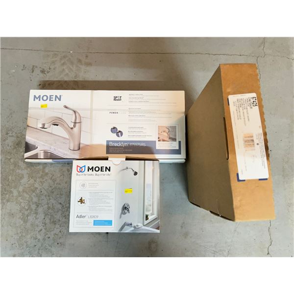 Assorted Brand New in Box Shower Head, and Faucets, 3 Items in Total