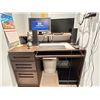 Image 1 : HP Computer With 2 Monitors RCA/ACER, Keyboard, Mouse, Speakers, and Desk Lamp