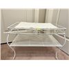 Image 2 : White Rod Iron Vintage Two Tier Table w/Glass Top