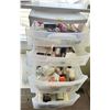 Image 2 : Assorted Collection of Beauty Items in 4 Drawer Storage Bin with Shelf, Hangers and More