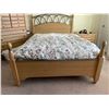 Image 2 : Queen Size Bed Frame - Solid Wood/Metal, Ash In Colour