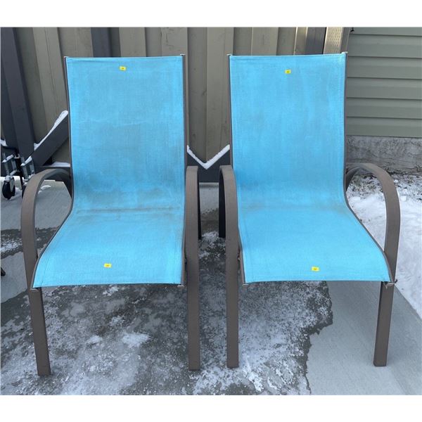 Set Of 2 Matching Patio Chairs Blue In Colour