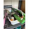 Image 2 : Utility Shelf With Assorted Collection Of Outdoor Home Items - Sprinkler, Hand Tools, Edging & More