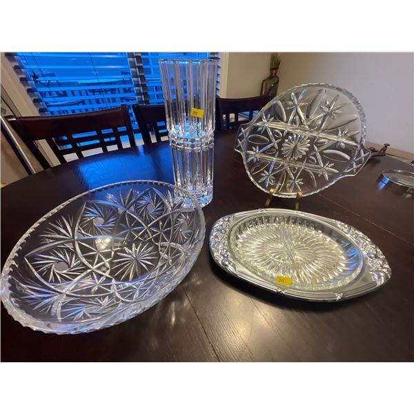 Assorted Crystal & Glass Servingware