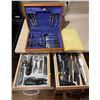 Image 1 : Assorted Collection of Kitchen Utensils 2 Drawers and the Wooden Case of Silverware